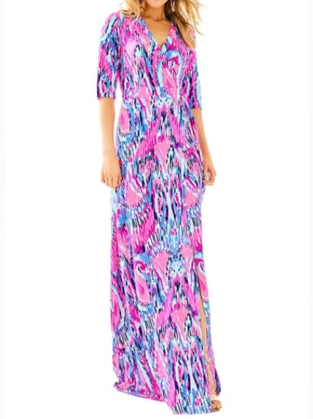 Lilly Pulitzer Marvista Wrap Maxi Dress Women’s Free Spirit Abstract